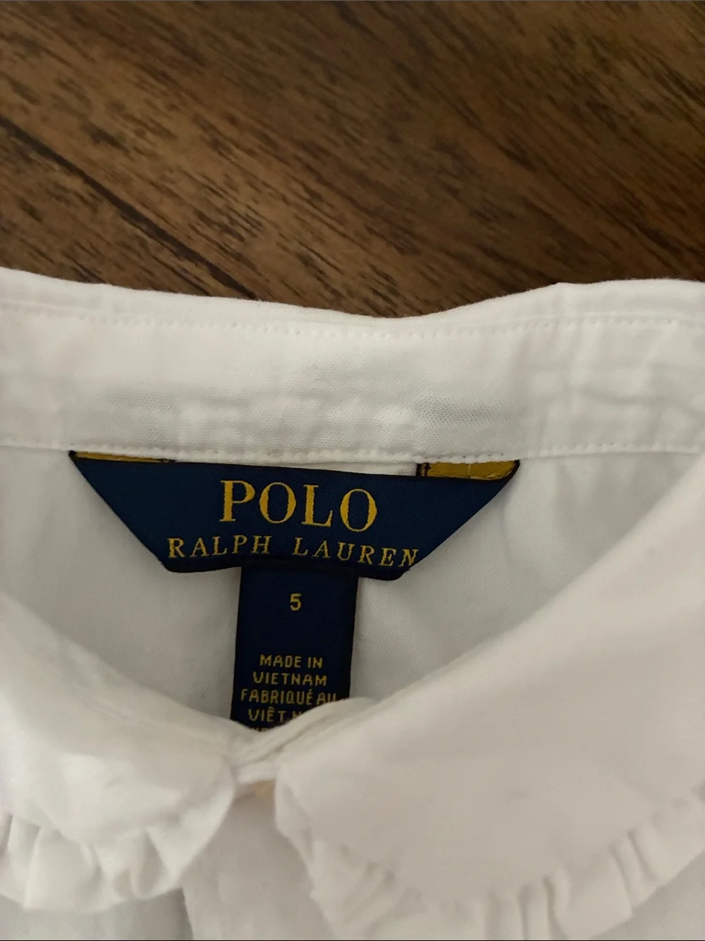 Ralph Lauren White Short-Sleeve Button-Front Girls' Shirt with Pony Logo